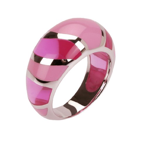 Cobra Angie Sterling Silver Women’s Ring – Pink / Red Resin – Size L – JR623AGPM52