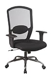Office Star Work Smart Screen Back Mesh Seat Executive Chair, Black