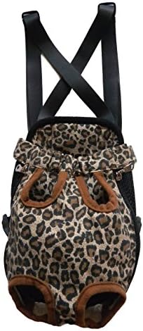 Evergreens Leopard Pet Dog Legs Out Front Carrier Bag (L)