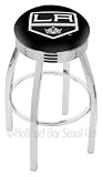Los Angeles Kings 25 Inch Chrome Swivel Bar Stool with 2.5 Inch Ribbed Accent Ring