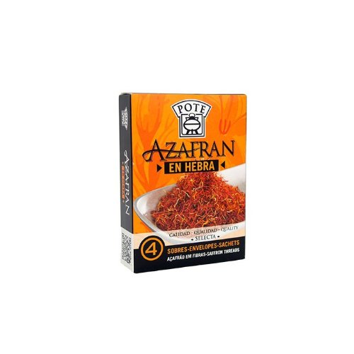 Pote Saffron Threads 0.4 G (Azafran En Hebra) in 4 Sachets