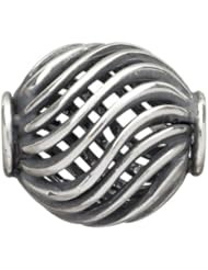 925 Sterling Silver Fat Open Swirls Bead, For Chamilia, Pandora, Biagi, Personality, Reflections And More Charm Bracelets