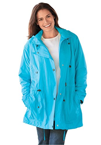 Woman Within Women's Plus Size Jacket, Anorak In Weather-Resistant Taslon