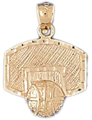 Dazzlers Solid 14k Gold Basketball Board Charm Pendant Available in three colors from jewelsberry (weights: 1.9 grams only)
