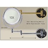 Rucci Chrome Wall-Mounted Lighted Mirror 7.5 Diameter - 15L 1X  10X by Rucci