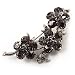 Jewelry : Swarovski Crystal Floral Brooch (Silver&Dim Grey)