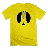 ZYA6W Men Ajali Mudra Cotton T Shirt Yellow L,Cool Tee