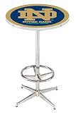 36" Notre Dame Logo Counter Height Pub Table - Chrome Base with Footrest - NCAA