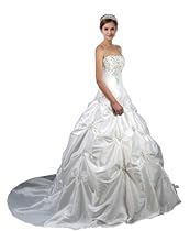 Hot Sale Faironly M58 White Ivory Wedding Dress Bride Gown (L, White)