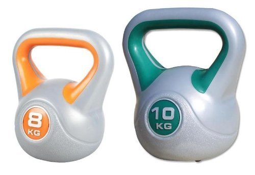 Vinyl kettlebell set 1x 8kg 1x 10kg, kettlebell 8kg+10kg set
