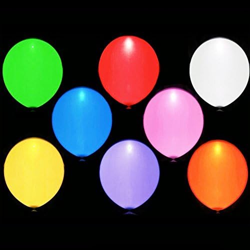 30 LED balloons with flashing lights, 10 colors balloons, a mini air inflator, perfect for birthdays, parties, weddings and festivals decoration.