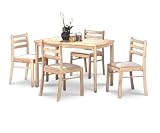 41ltV3BeLzL. SL160  Natural Finish Table & 4 Chair Dining Set