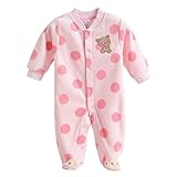 Happy Cherry 接結 新生児服 カバーオール 兼用パジャマ 長袖 春秋冬 ポーラーフリース ベビー服 可愛い 男の子 女の子 出産祝い 熊 0-1歳 3