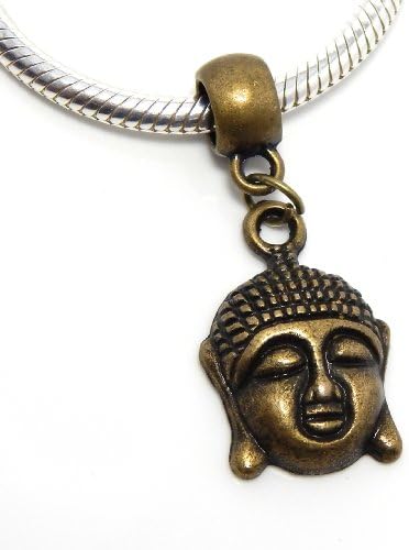 Jewelry Monster Dangling Bronze "Buddha Face" Charm Bead for Snake Chain Charm Bracelet