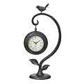 Metal Hanging Clock with Bird
