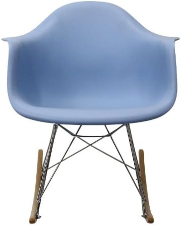 Charles Eames Retro Modern Molded Rocking Lounge Chair Blue