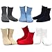 TeeHee Little Boys and Toddler Cotton Crew Socks 12 Pair Pack Gift Box (9-10 Years, Solid & Rugby Stripe)