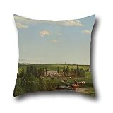 Cushion Cases 16 X 16 Inches / 40 By 40 Cm(double Sides) Nice Choice For Wife,bedroom,adults,chair,valentine,teens Boys Oil Painting Louis Buvelot - 'Mount Fyans' Homestead