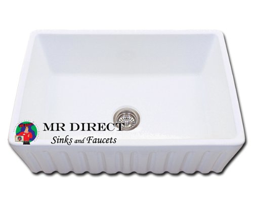 White Porcelain Farhouse Kitchen Sink