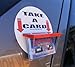 Vehicle Business Card Bin with Lid and Round Take a Card Magnet Holds 3.5