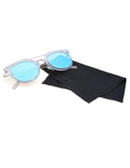 Apparel: GAMT Desginer Vintage Sunglasses Retro Full-rim Metal Frame Round Lens Fashion Style Silver Frame Blue Lens