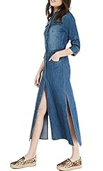 Sexy Slit Vintage Winter Denim/Polyester  Dress