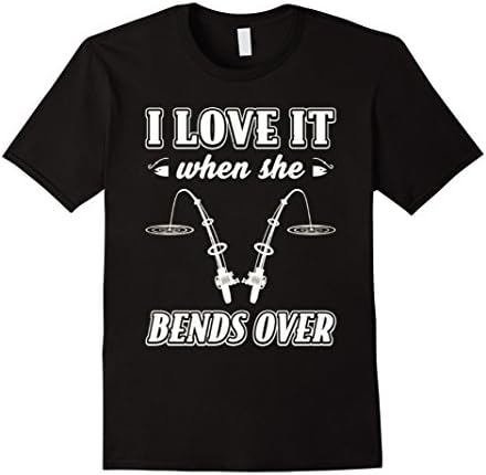 Men's Men's I Love It When She Bends Over Fishing t Shirt Medium Black