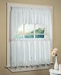 Battenburg 36'' tier (pr) White Kitchen Curtain