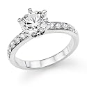 3/4 ctw. Round Diamond Solitaire Engagement Ring in 18k White Gold