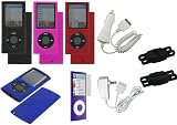 3n1 Combo - Premium Hard Shell Polycarbonate Case Cover with Screen Protector for the New Apple iPod Nano Nano-Chromatic 4th Generation 8gb 8gb 16 gb 16gb 32 gb 32gb + Bonus Young Micro Shoe Silicone Pouch for Nike+ (Nano Chromatic Not Included)