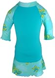 Tropical Breeze UV Sun Protective Girls 3 Piece Set: 3/4 Sleeve Sunshirt, Matching Bikini Bottom, & Detachable Skirt (UPF 50+)