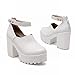 Carolbar Fashion Women's Studded Ankle-strap Retro Vintage Platform Chunky High Heel Mary Janes Shoes