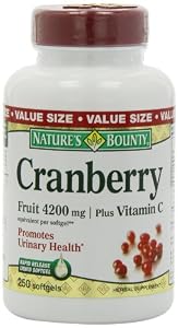 Nature's Bounty Cranberry Fruit 4200mg/ Plus Vitamin C, 250 Softgels
