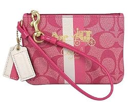 Coach Heritage Stripe Wristlet Bag Case for IPOD 42381 Magenta
