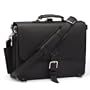 A Carbon Black Full Grain Leather Thin Briefcase (Medium) "They'll Fight Over It When You're Dead" (Black)