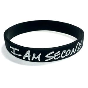I Am Second Black and White Silicone Wristband Bracelet