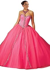 Sweetheart 2015 Tulle Lace-Up Sequined  Beaded Floor Length   Ball Gown Prom Dress/Quinceanera Dress  With Ruffles