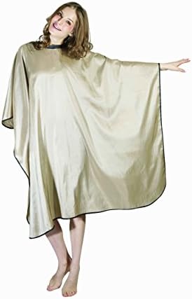 XMW Professional Nylon All Purpose Chemical Cape with Snaps, Cream