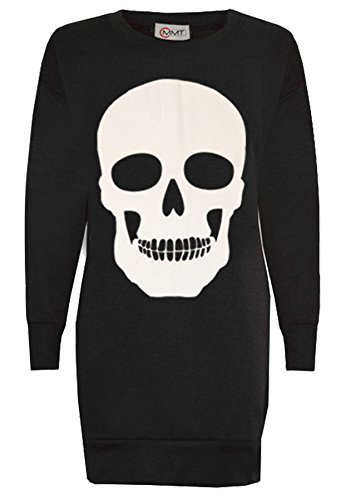 Women Ladies Skull Print Halloween Long Sweatshirt Jumper Pullover