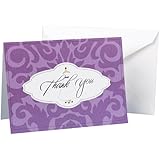 Hortense B. Hewitt Wedding Accessories Wedding Gown Damask Thank You Cards, 25-Pack
