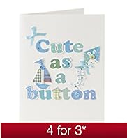 Baby Boy Cute as a Button Card