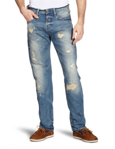 Replay Herren Jeans Niedriger Bund Jennon M909R .000.412 955, Gr. 32/34, Blau (13.5 OZ lig Preisvergleich