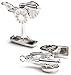 Cannon w/ Rolling Wheels Silver Cufflinks Cuff Links