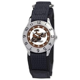 Disney Kids D020S500 WALL-E Time Teacher Black Velcro Watch