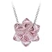 41lu3OXpk8L. AA75  Sterling Silver Pink Swarovski Elements Ball Pendant with Rolo Chain, 18