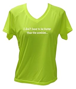 Women's Reflective Short Sleeve Zombie Faster (Lime Yellow, SM)