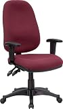 Burgundy Fabric Ergonomic Computer Chair with Height Adjustable Arms [BT-661-BY-GG]