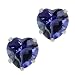 1.16 Ct Heart shape Blue Iolite 10k White Gold Stud Earrings 6mm