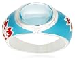 Sterling Silver, Blue Topaz, and Enamel Ring by David Sigal