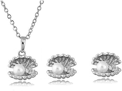 Sweety Girl Jewelry The New Explosion Shell Pearl Earring Necklace Two Piece Suit - Felicitous Wish Of Making Money 1356 Suit Jewelry